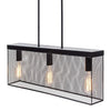 Satin black hanging light metal island lights mesh shade pendant lights