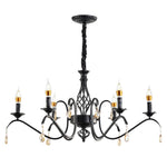 6-Light Farmhouse chandelier lighting Black kitchen light Metal entryway light