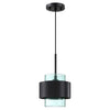 3 Pack farmhouse island lights black and green pendant light heavy duty metal and glass hanging lights