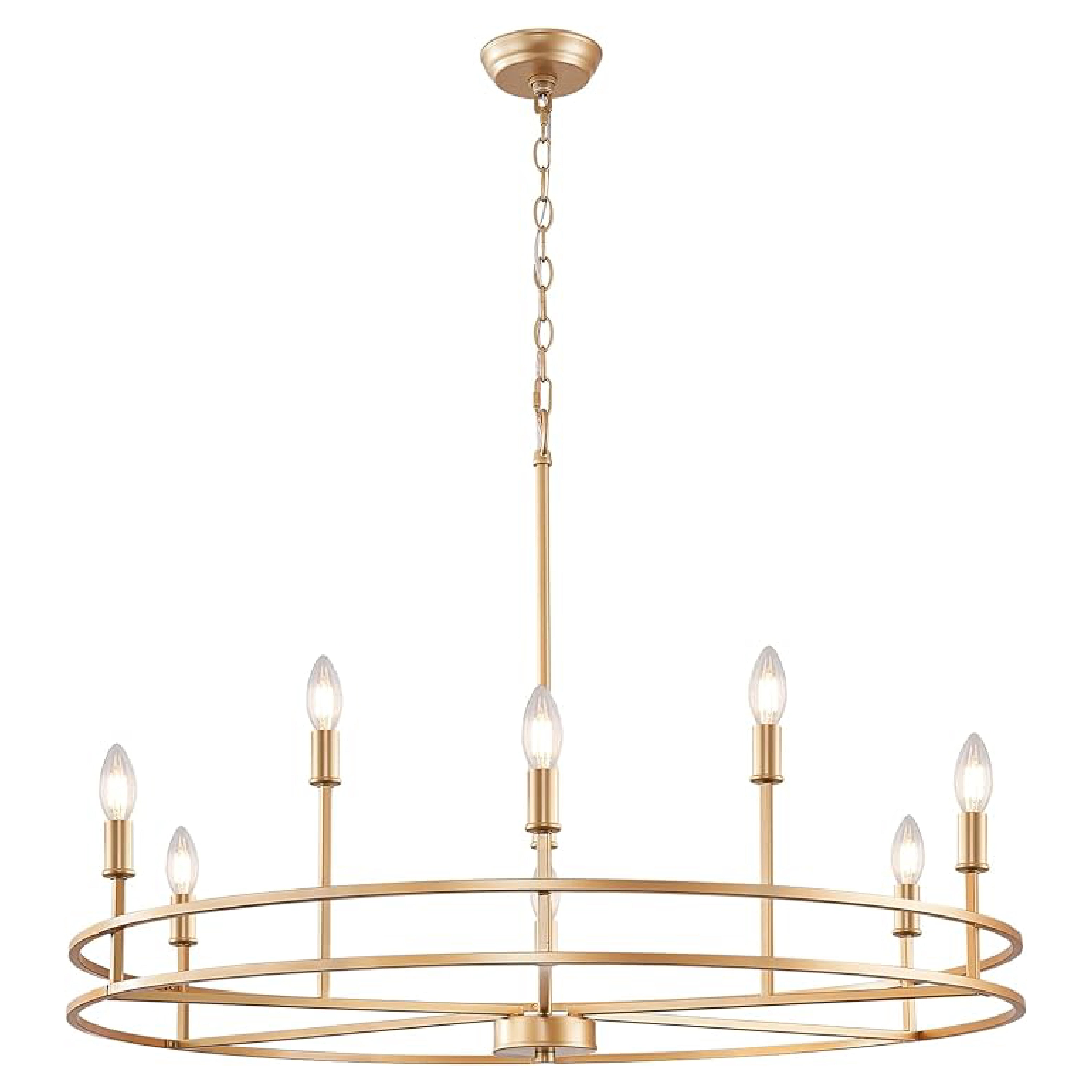 9-Light dining room pendant light Gold chandelier lighting