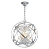 4-Light globe chandelier lighting Silvery crystal hanging light