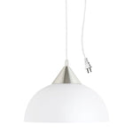 Plug in pendant light metal hanging light white glass shade fixtures light