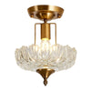 E26 vintage kitchen light clear and gold  hallway fixture light glass and Iron ceiling light