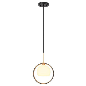 1 Light mid-century modern island lights black and glod hanging lamp glass and metal pendant light