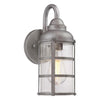 1-light vintage porch light silver and clear light fixtures galvanized steel and glass wall lighting