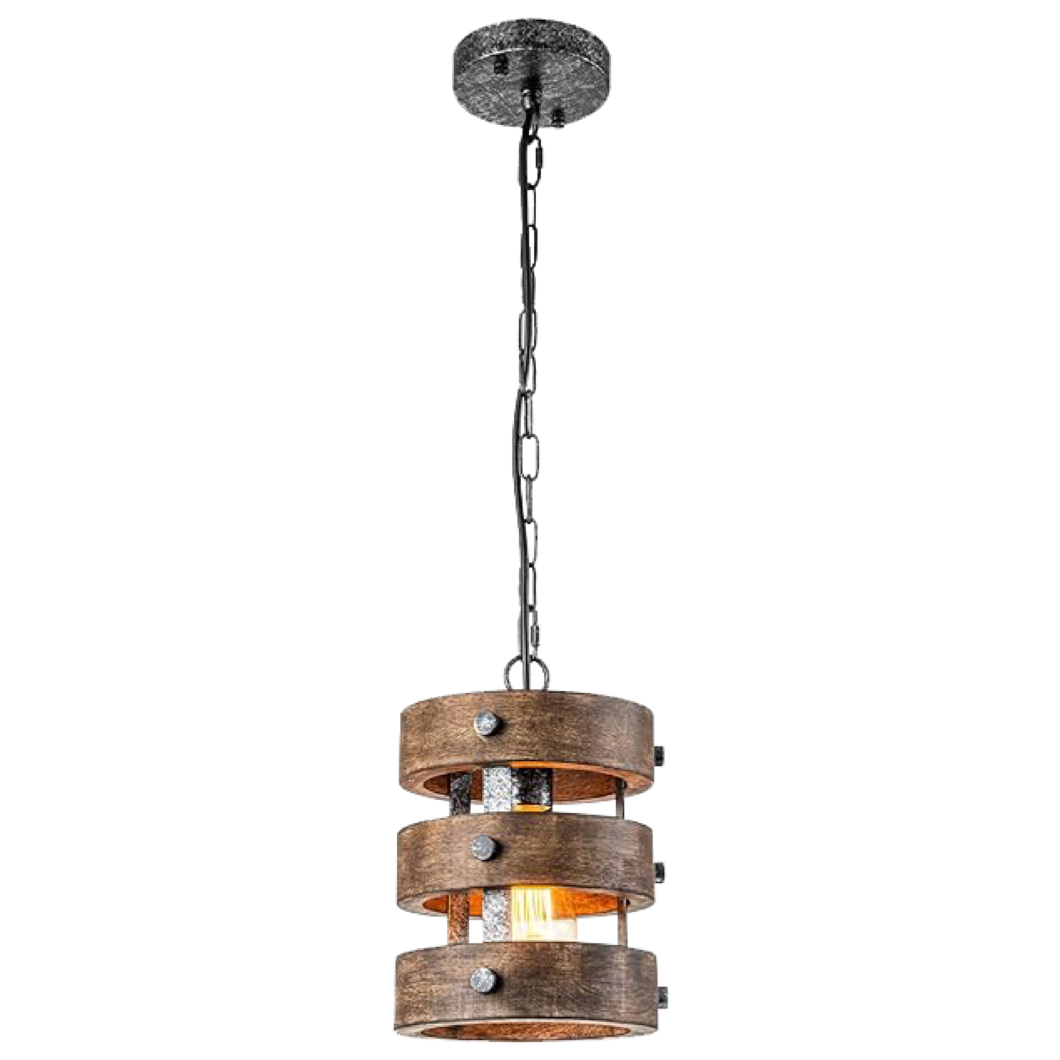 Single farmhouse Industrial lighting fixtures Dark Brown pendant lights Wood hanging lights