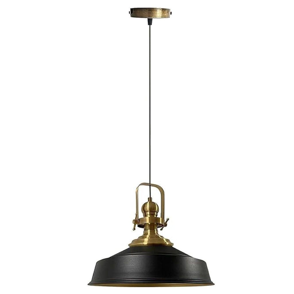 15.7" industrial hanging lights black and gold pendant light iron kitchen light