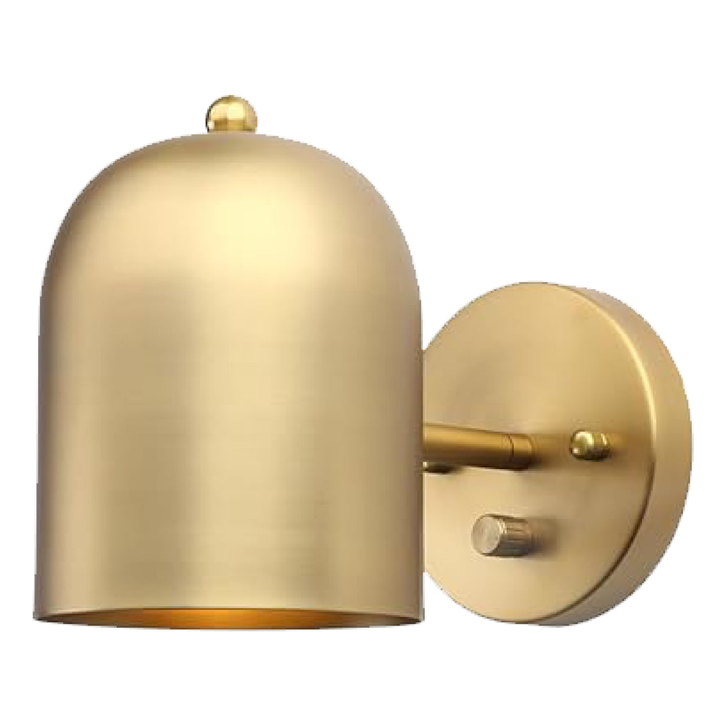 Set of 2 modern sconce light golden vanity light brass wall light