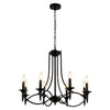 8-Light farmhouse light fixture black industrial pendant light candle kitchen light