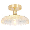 4.72" Base vintage ceiling light gold and clear flush mount iron and glass kitchen light