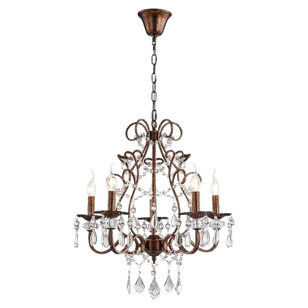 5-Lights crystal chandelier light bronze kitchen light farmhouse living room lights