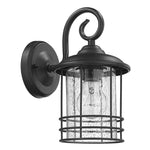 2-Pack LED porch lights black and clear wall light iron and glass entryway lights