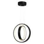 2 Ring pendant light 4000K Black dining lights acrylic hanging light