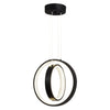 2 Ring pendant light 4000K Black dining lights acrylic hanging light