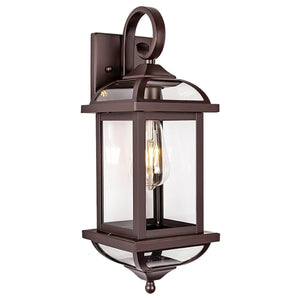 2-Pack Vintage patio lights oil-rubbed bronze and clear wall lights aluminum and glass sconces light