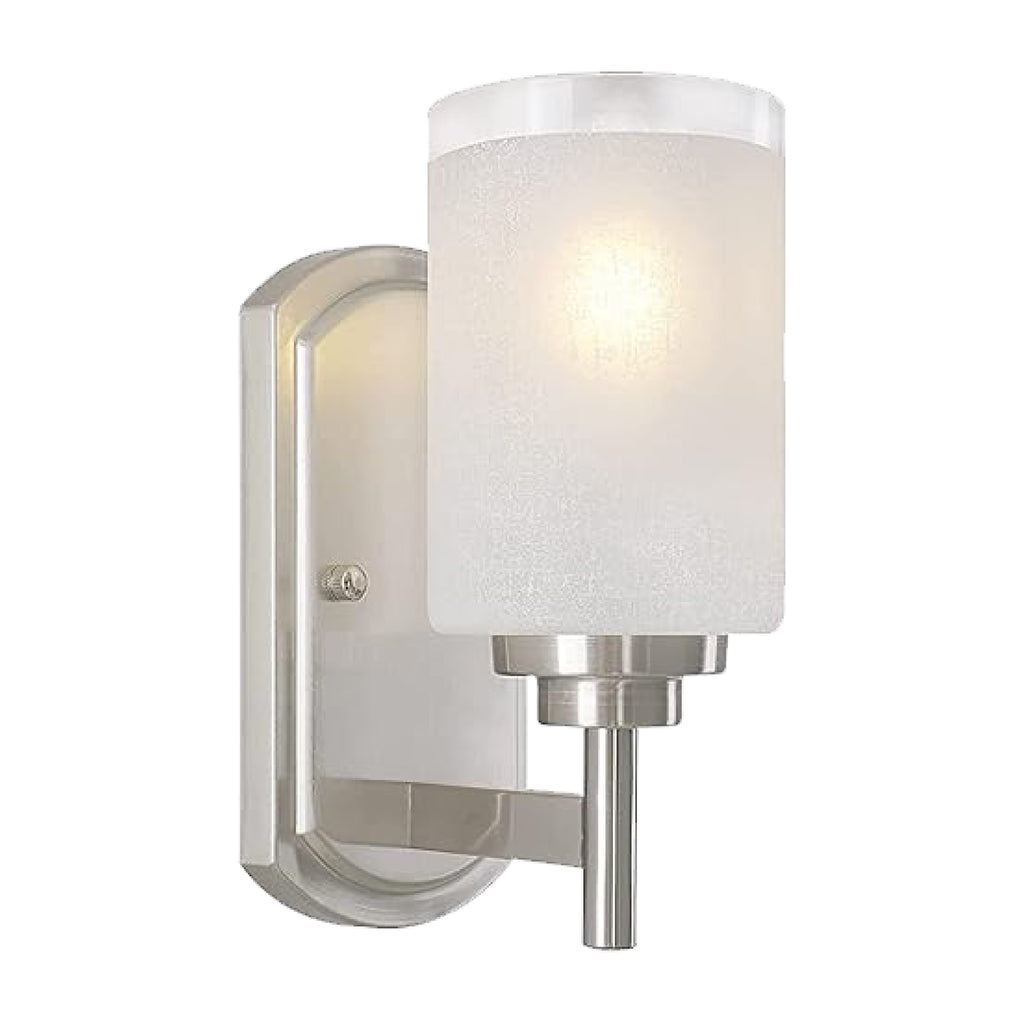 2 Pack entryway light silver and warm white vanity light brass and glass wall light