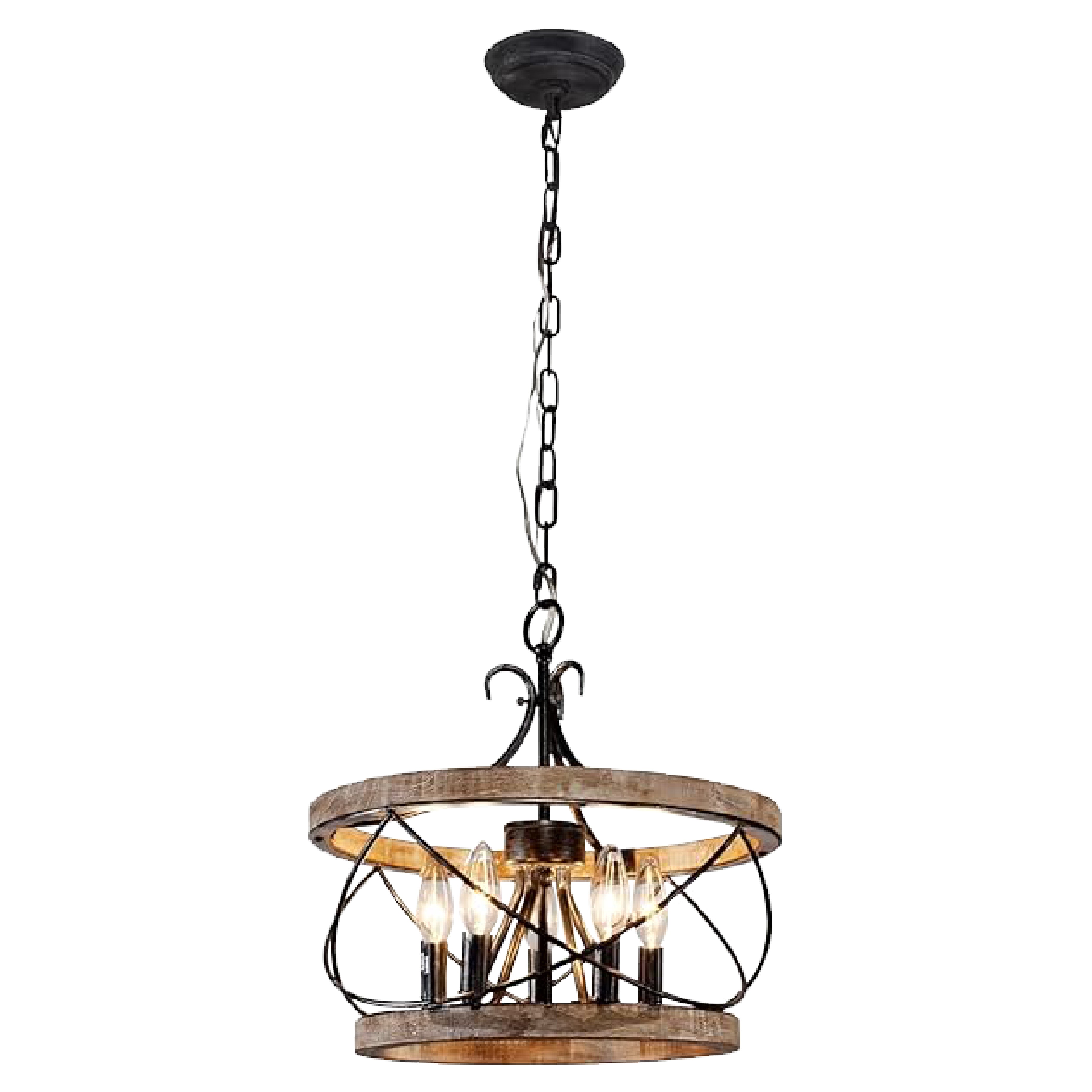 Rustic chandelier lighting farmhouse fixture light Wood pedant light