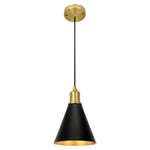 1-Light Industrial hanging light black and gold kitchen light brass and metal pendant light