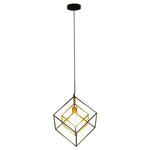 Farmhouse cage light fixture black brass finish kitchen light industrial cube home lighting