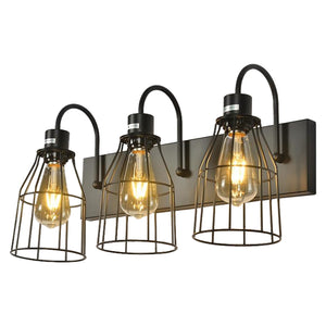 3-Light farmhouse fixtures light black vanity light iron wall sconce light