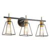 3-Light farmhouse wall light black and gold bath lighting iron vanity lights