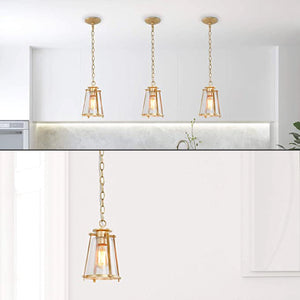 Gold brass pendant light Seeded Glass with lights Modern 1 Light hanging kitchen lights