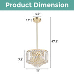 Modern crystal chandelier lights Gold kitchen island pendant light fixture