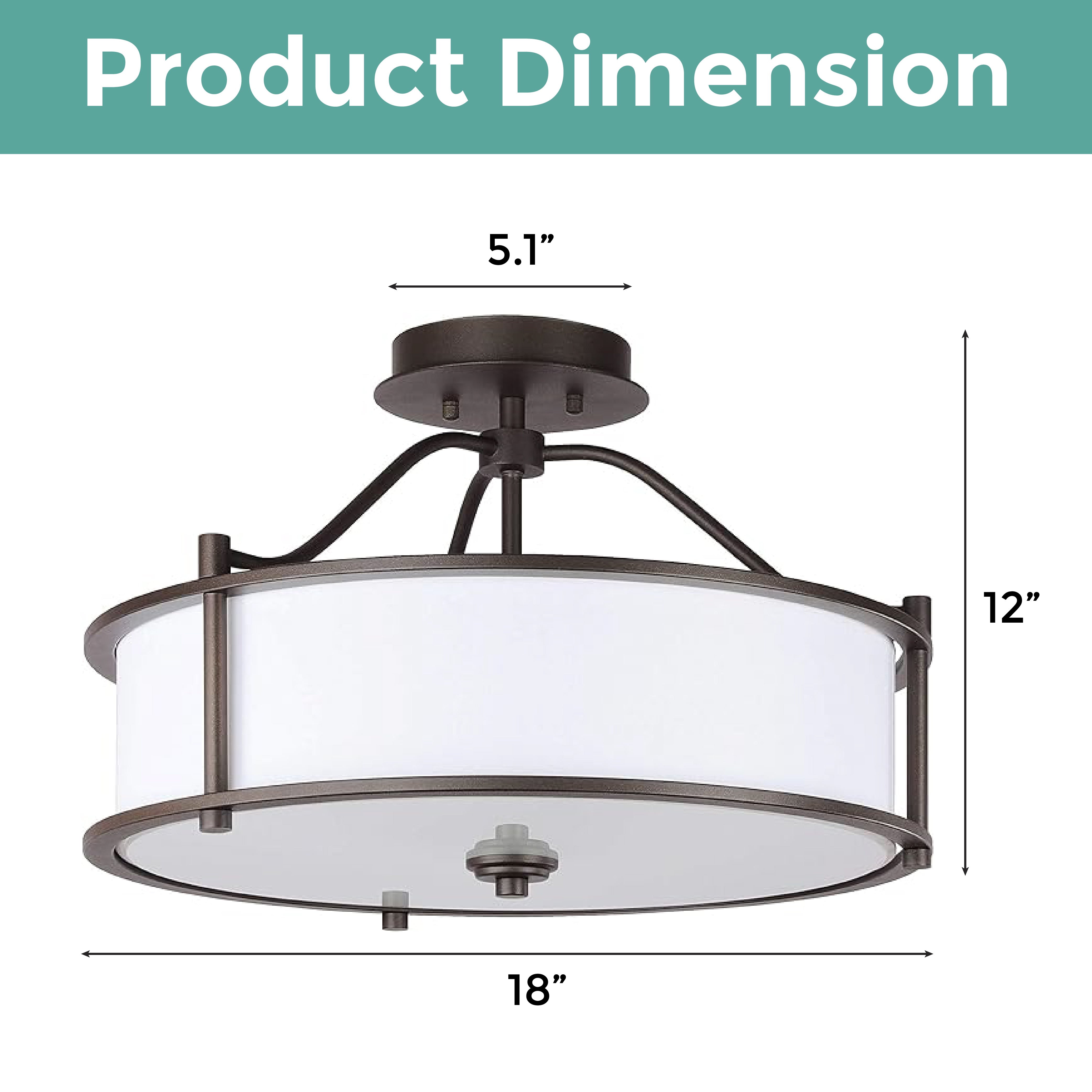 3 Light modern mount flush light dark bronze and white ceiling light Iron and fabirc Kitchen light