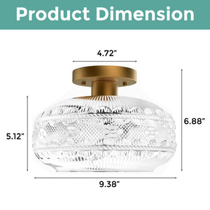 E26 industrial ceiling light gold light fixture iron and glass kitchen light