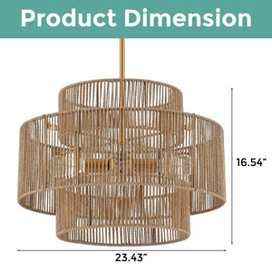 4-light large pendant for light woven rattan hanging lighting 3 round kitchen island light