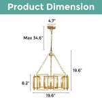 5-Light industrial chandelier lighting gold farmhouse kitchen light retro adjustable pendant light