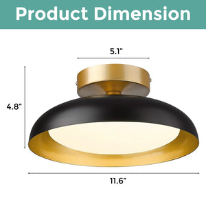 12-inch LED light fixture gold and black ceiling lighting iron kitchen lights in ceiling