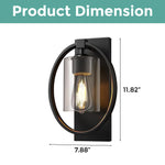 E26 bulb industrial wall lighting black and clear sconce light iron and glass lamp fixtures