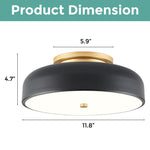 LED Dimmable ceiling light black and white mount flush light ‎metal and acrylic light fixture