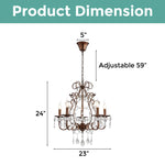 5-Lights crystal chandelier light bronze kitchen light farmhouse living room lights