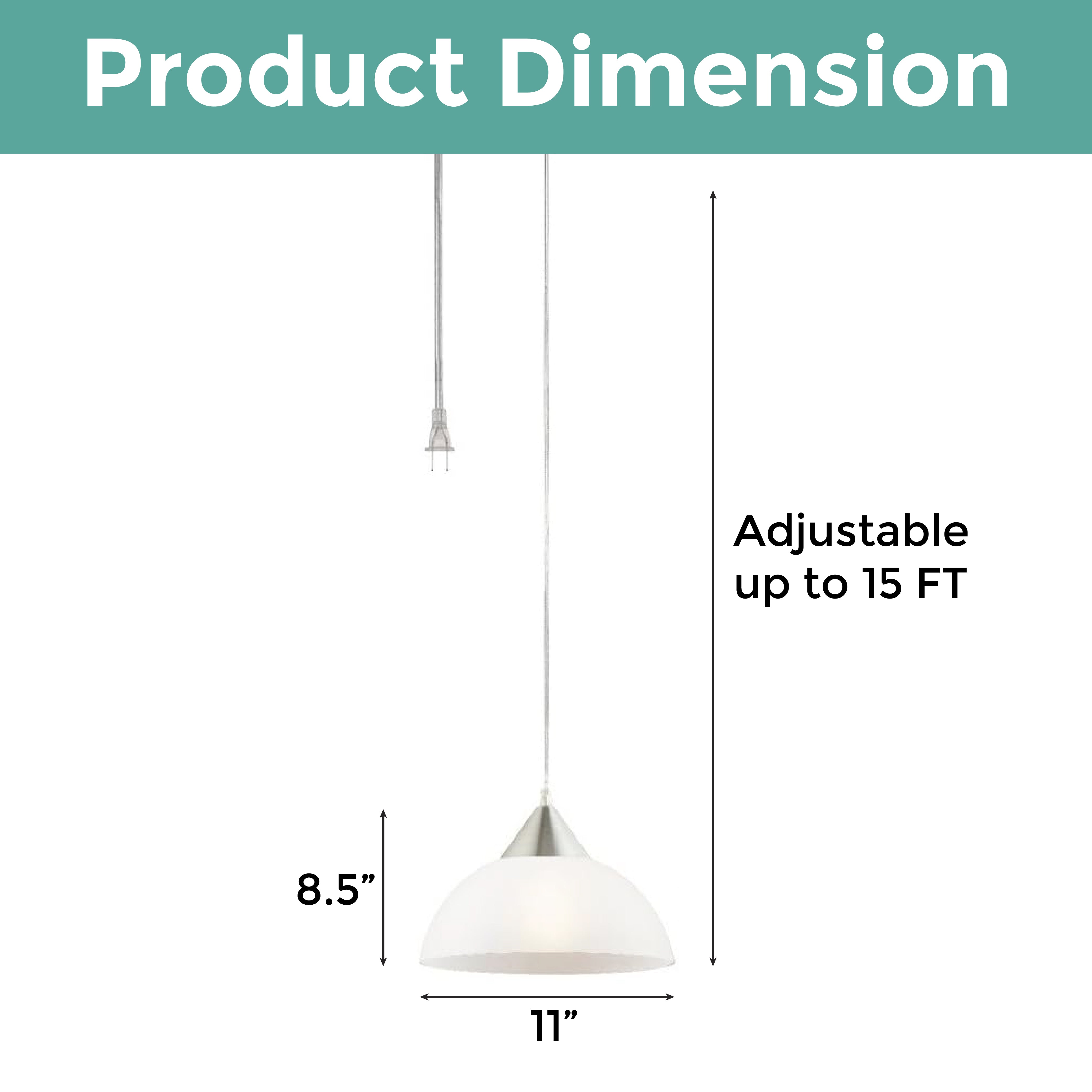 Plug in pendant light metal hanging light white glass shade fixtures light