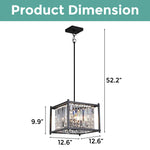 Farmhouse industrial chandelier lighting 4 light black entryway light crystal pendant light