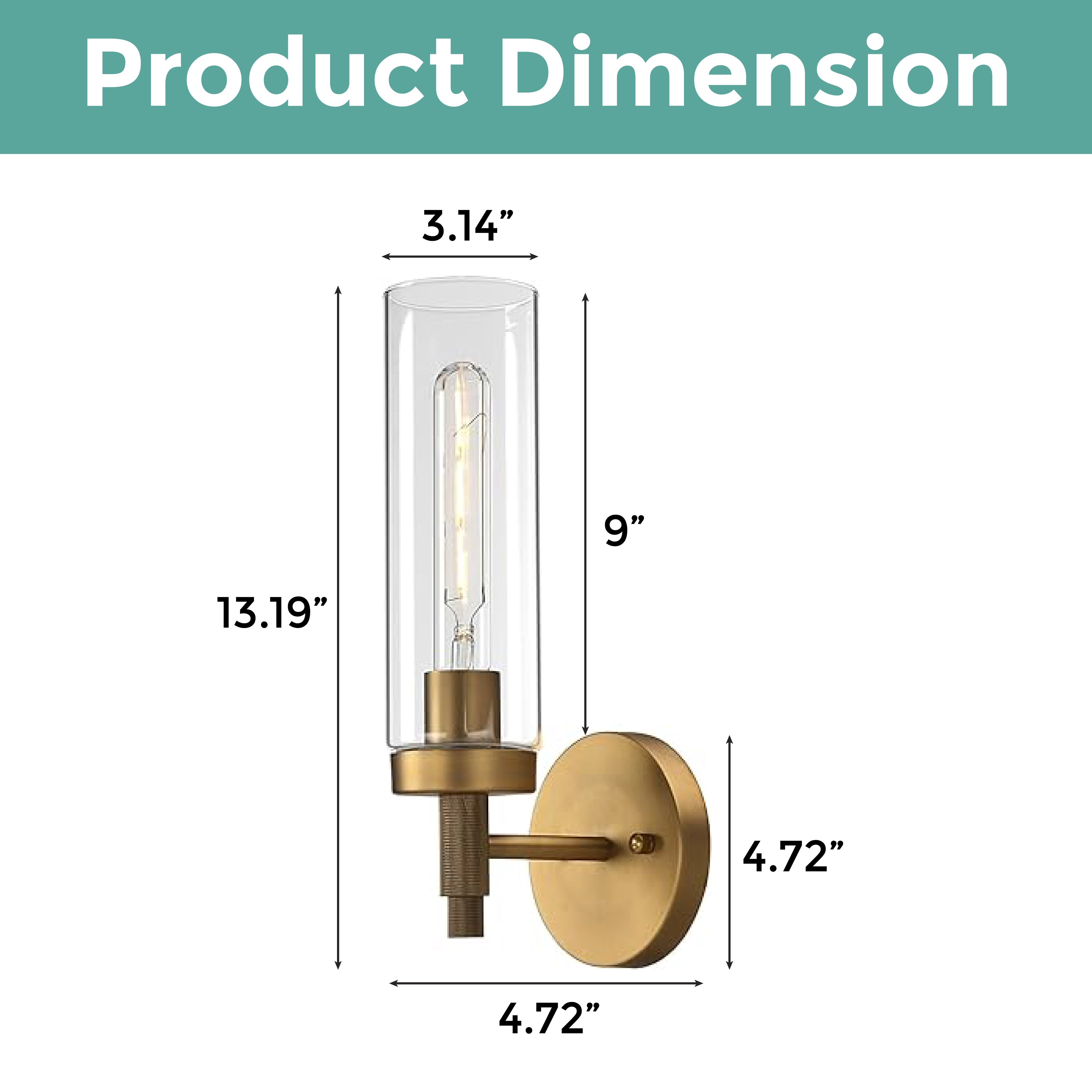 E26 base tubular led industrial sconce light antique and transparent wall lights iron and glass wall lamp fixtures