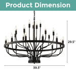 24 Light chandeliers light black industrial pendant light farmhouse candle wagon wheel island lighting