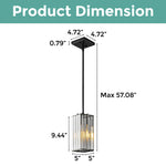 3-pack crystallight fixture black kitchen light rectangle kitchen island pendant light