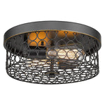 2 light rust flush mount ceiling light vintage black mesh cage ceiling lamp