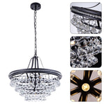 4 tiers crystal chandelier light black dining lighting teardrop light fixture