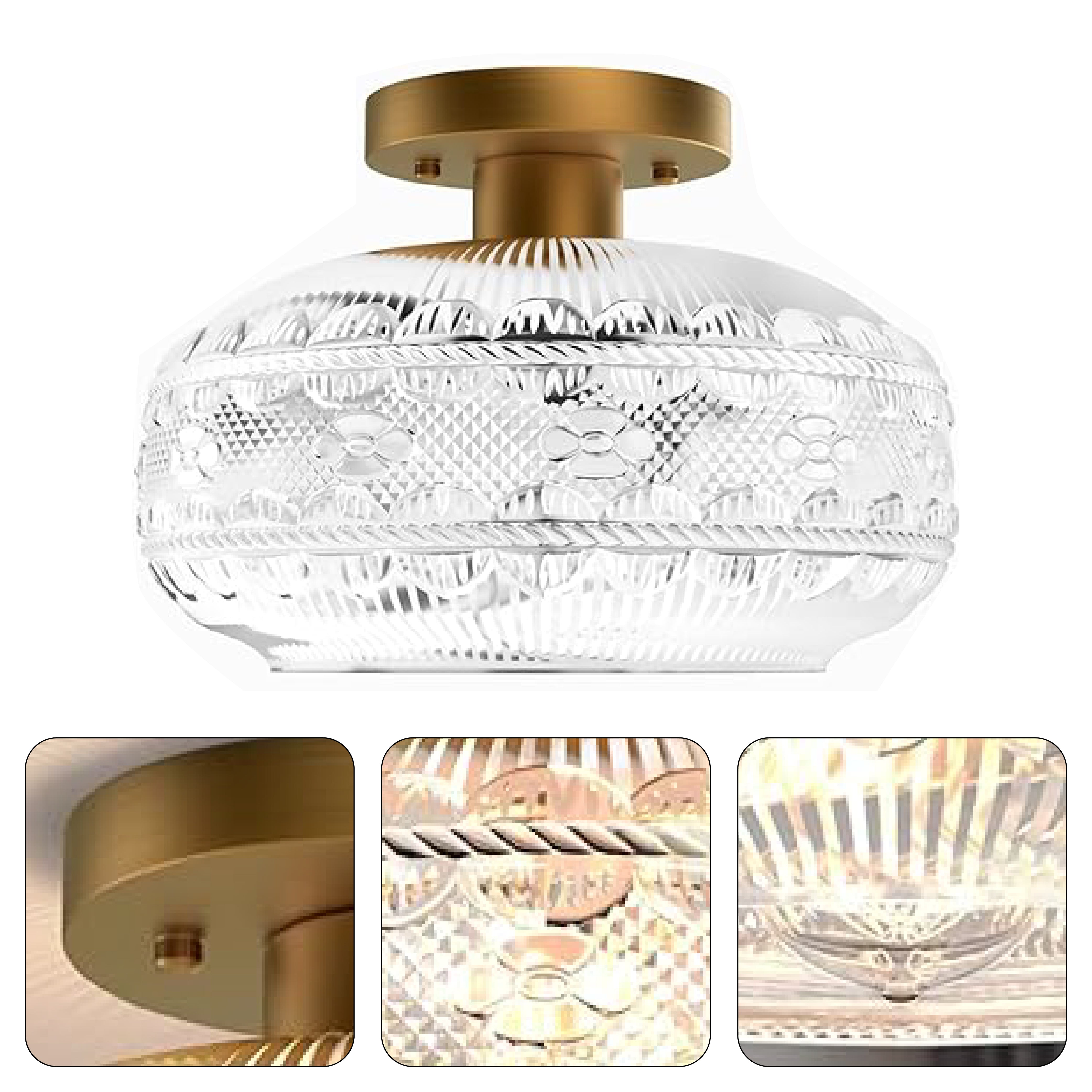 E26 industrial ceiling light gold light fixture iron and glass kitchen light