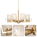 8 light contemporary dining light fixtures brass  lights glass industrial chandelier