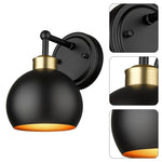 1-Light farmhouse vanity light black and gold kitchen light iron wall light