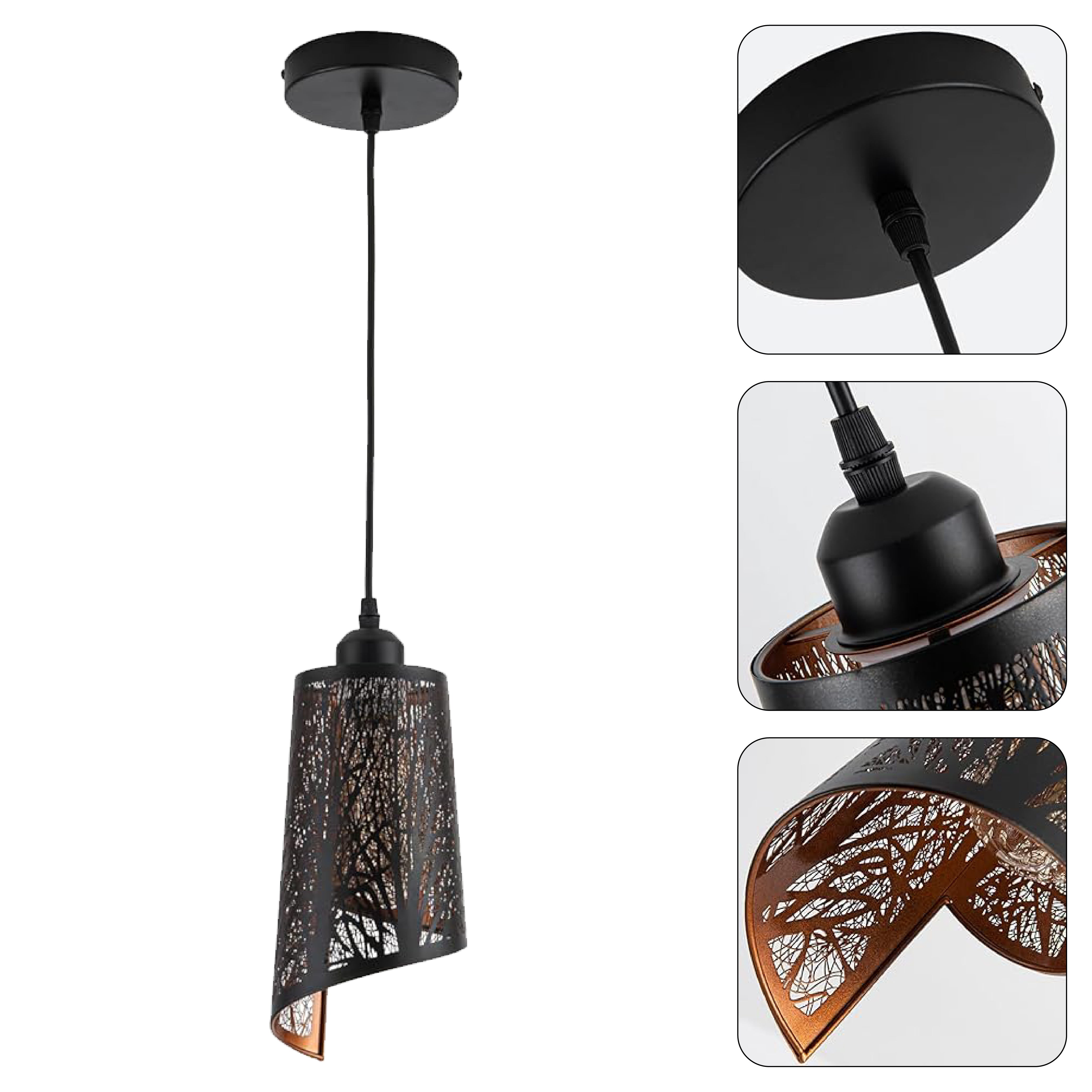 Industrial pendant lighting black hanging light metal island lights
