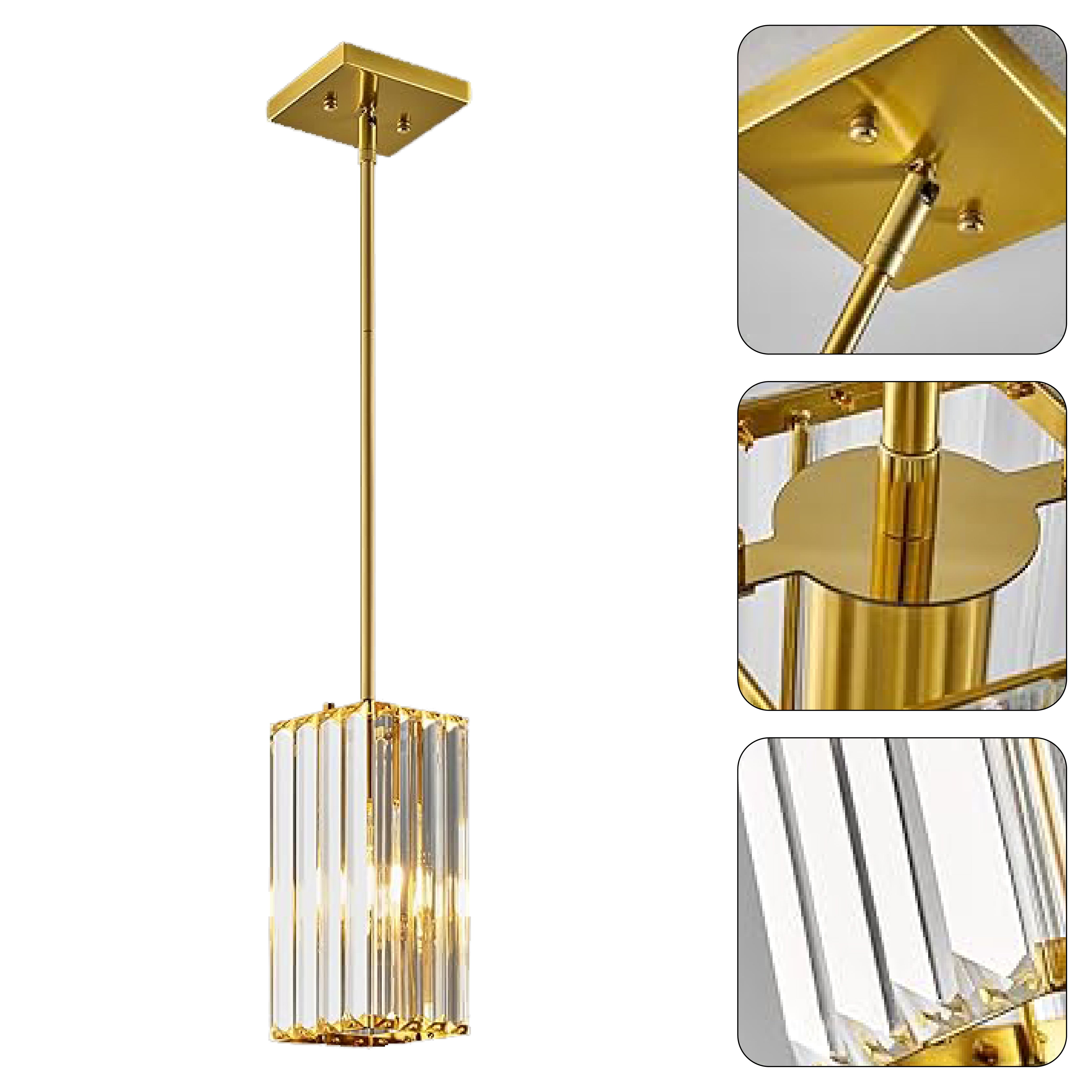 3-pack rectangle pendant lighting gold crystallights adjustable hanging lighting