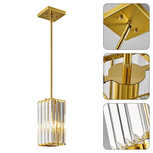 3-pack rectangle pendant lighting gold crystallights adjustable hanging lighting