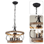 Rustic chandelier lighting farmhouse fixture light Wood pedant light