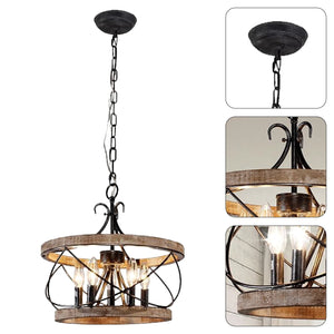 Rustic chandelier lighting farmhouse fixture light Wood pedant light